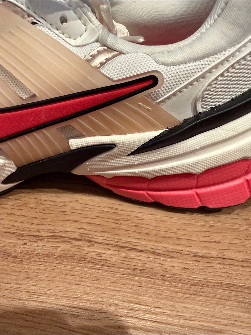 Nike Women's White, Metallic Rose Gold & Pink Athletic Sneakers - Picture 3 of 5